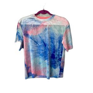 Vintage Retro Y2K Velvet Blue, Purple, Pink Tie-Dye Soft T-Shirt